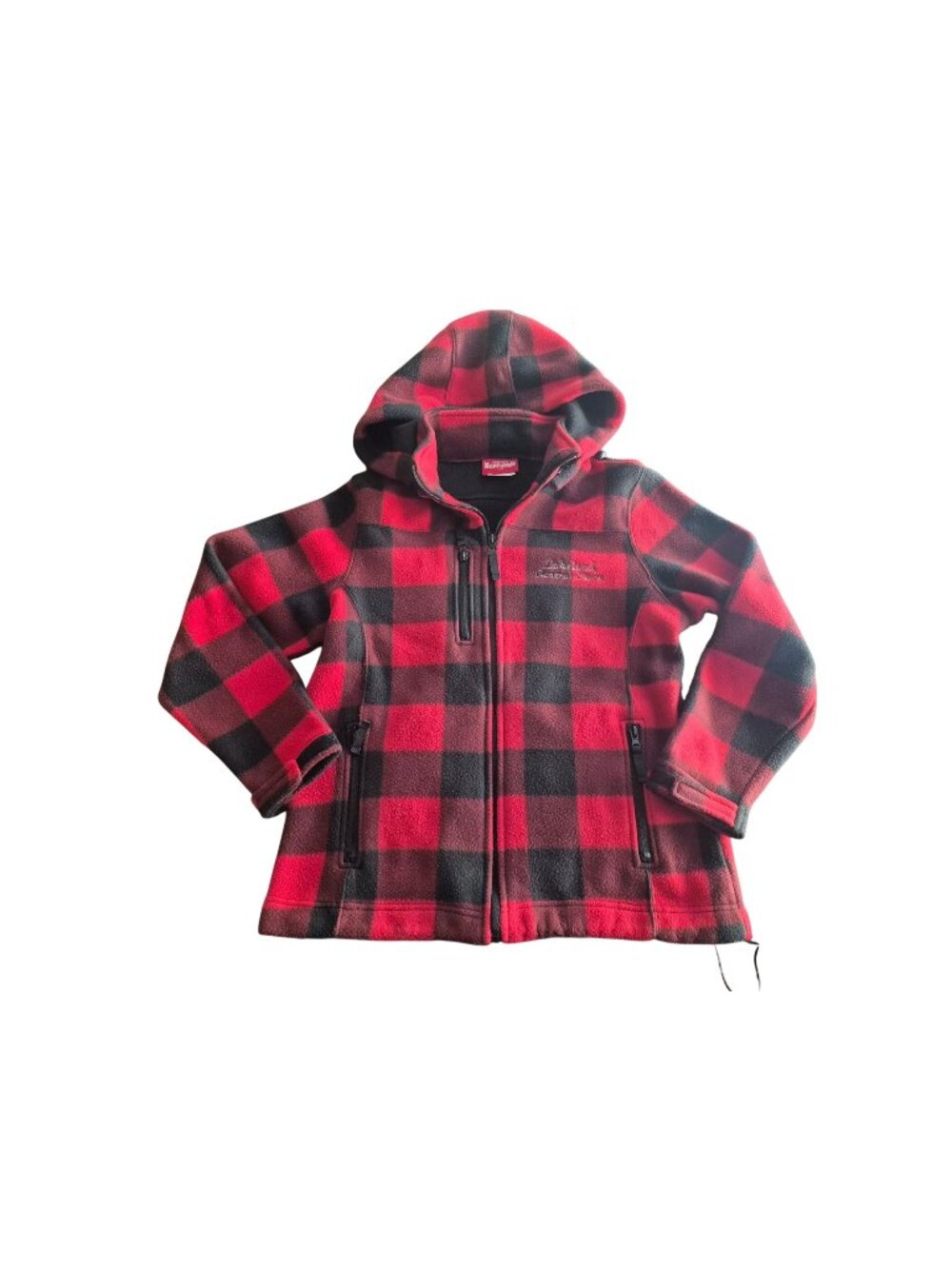 Red & Black Plaid Hooded Fleece Jacket By Souvenirs Northern M/M